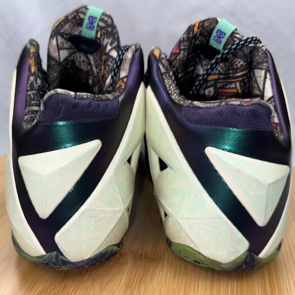 Nike LeBron James XI GS All Star Nola Gumbo Green Glow Sz 5.5Y 621712-701 - Picture 4 of 9